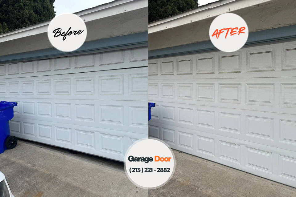 Before and after: garage door repair Arcadia, IN